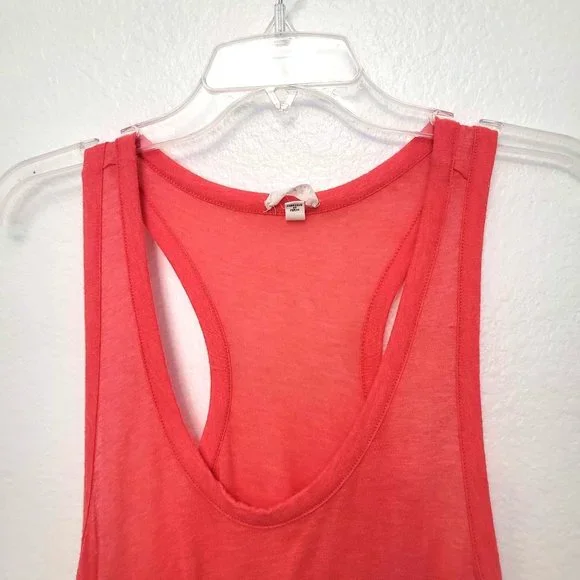 Soft Joie Coral Ruched Bottom Made in Peru Bodycon Tank Dress SZ Medium - Picture 2 of 12
